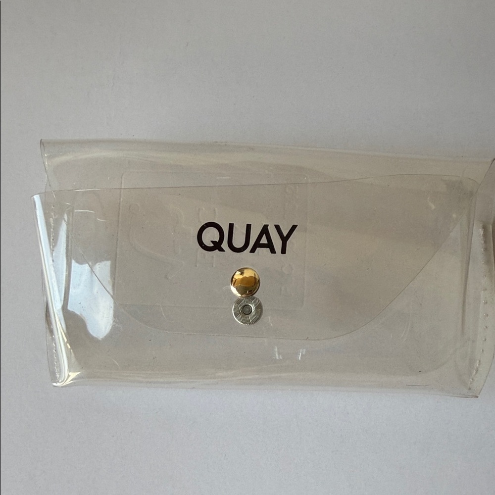 Quay Australia Clear Transparent Sunglasses Case with Gold Snap